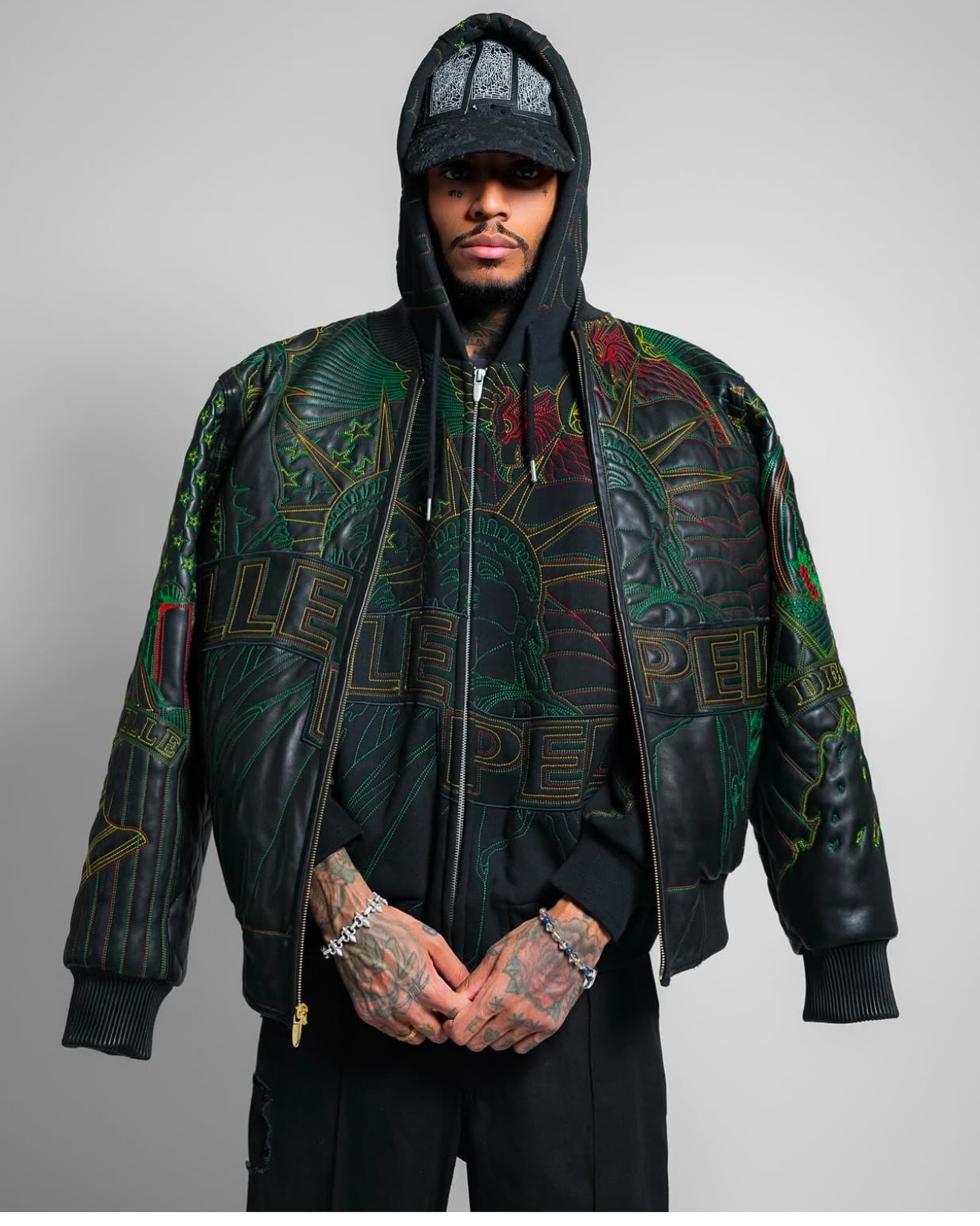 Who Decides War x Pelle Monument Jacket Coal-Multicolor