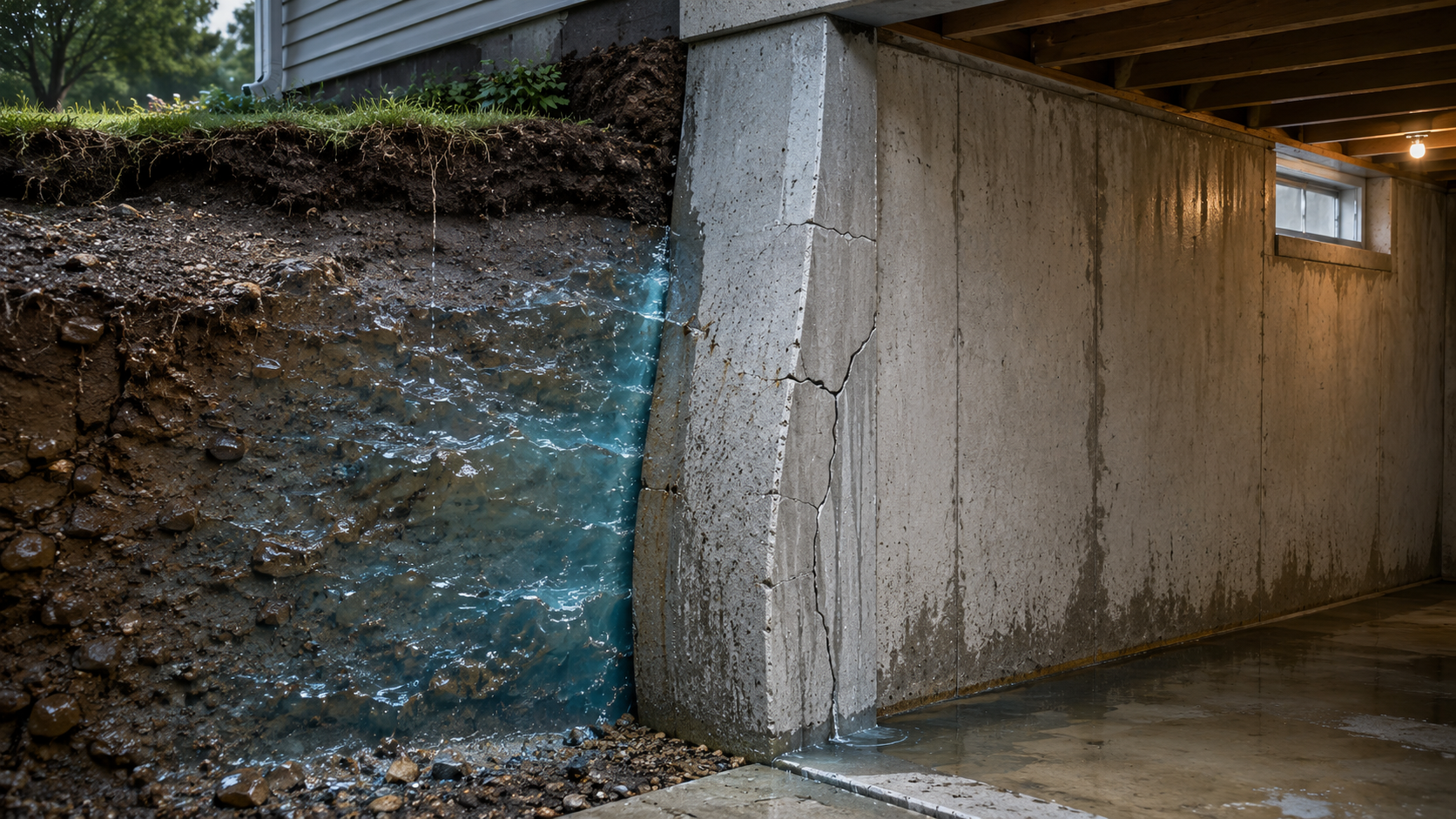 How Hydrostatic Pressure Slowly Damages Basement Walls